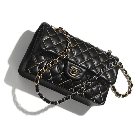 chanel classic mini so black|Mini classic handbag, Lambskin & gold.